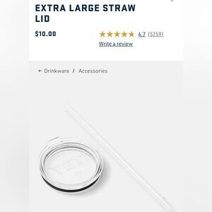Yeti Clear Twist-On Straw Lid with Clear Straw for rambler new